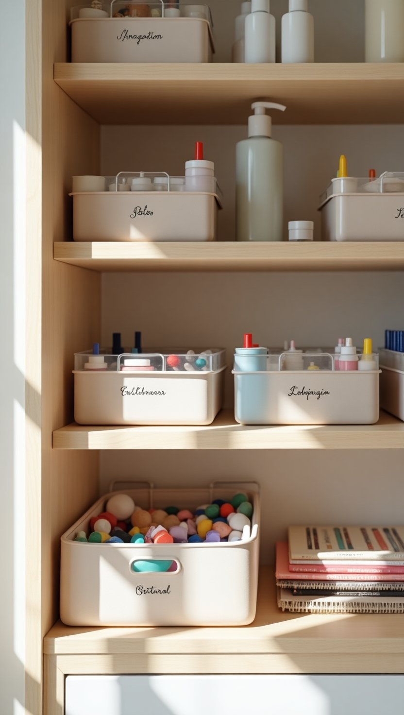 Clear Storage Bins organization idea