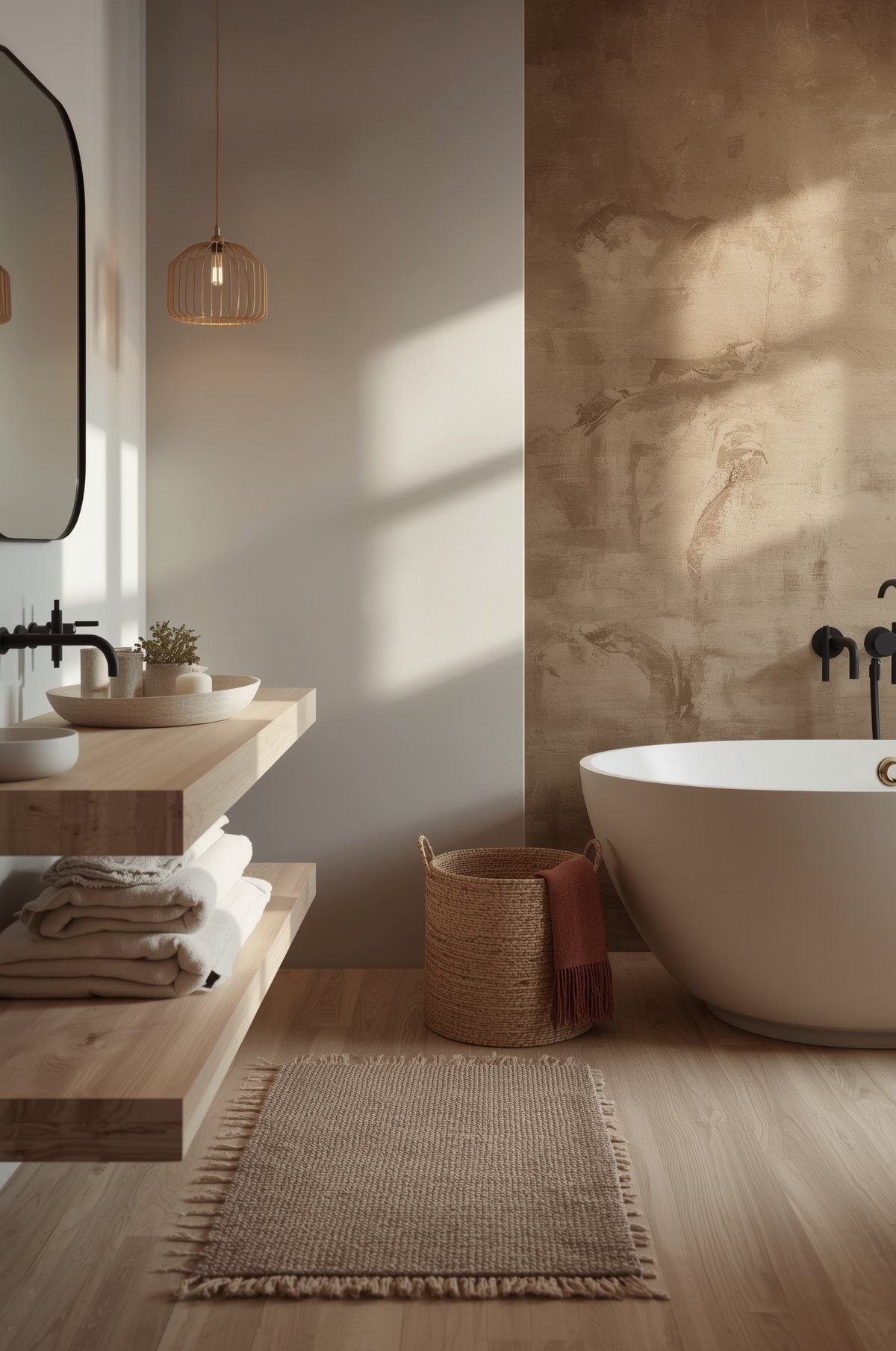japandi decor ideas fall winter bathroom refresh