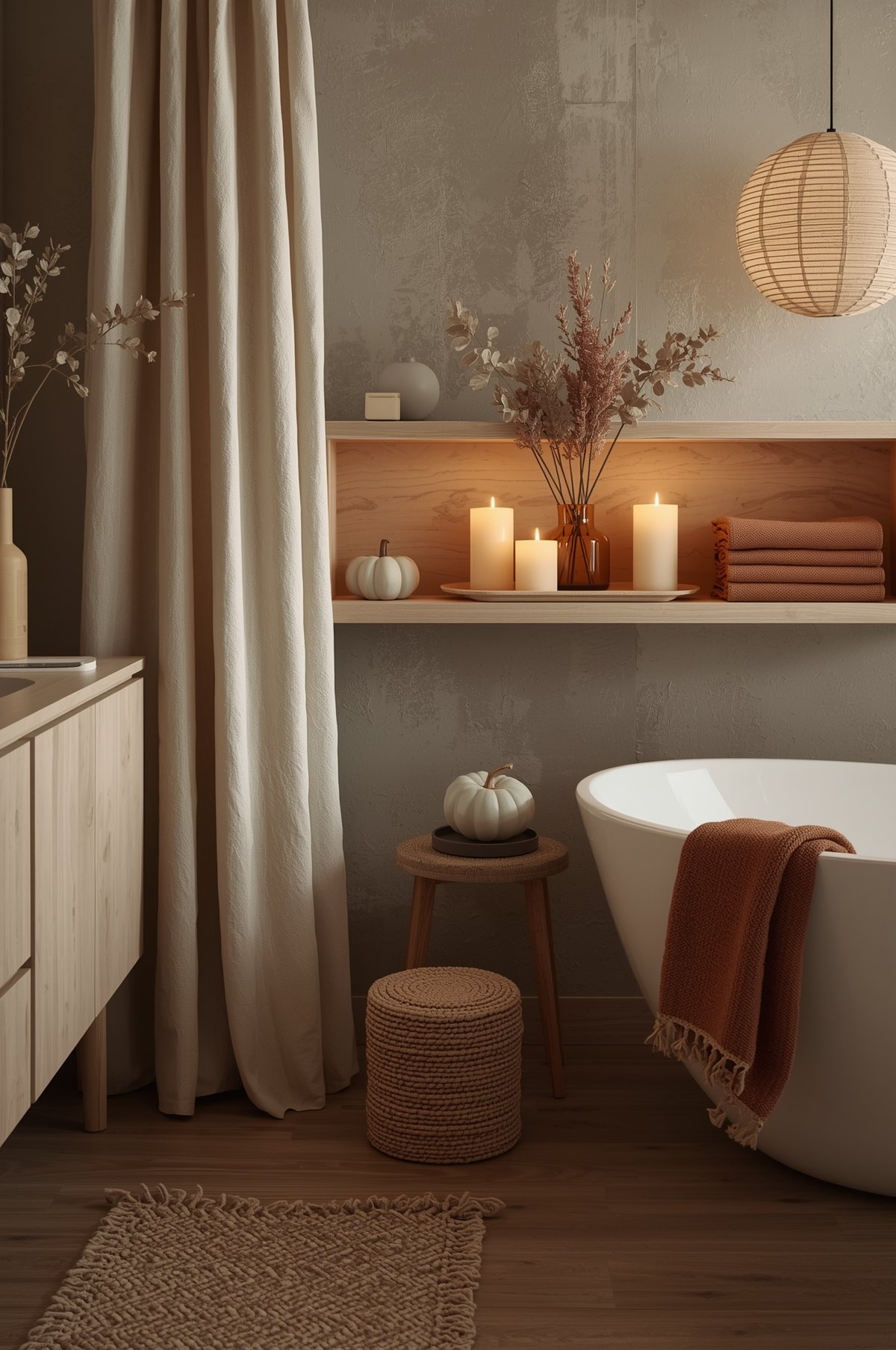 japandi decor ideas fall winter bathroom refresh