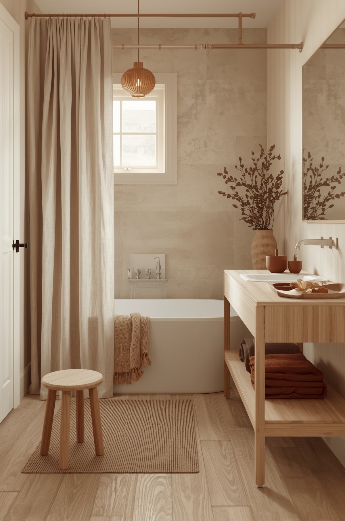 japandi decor ideas fall winter bathroom refresh