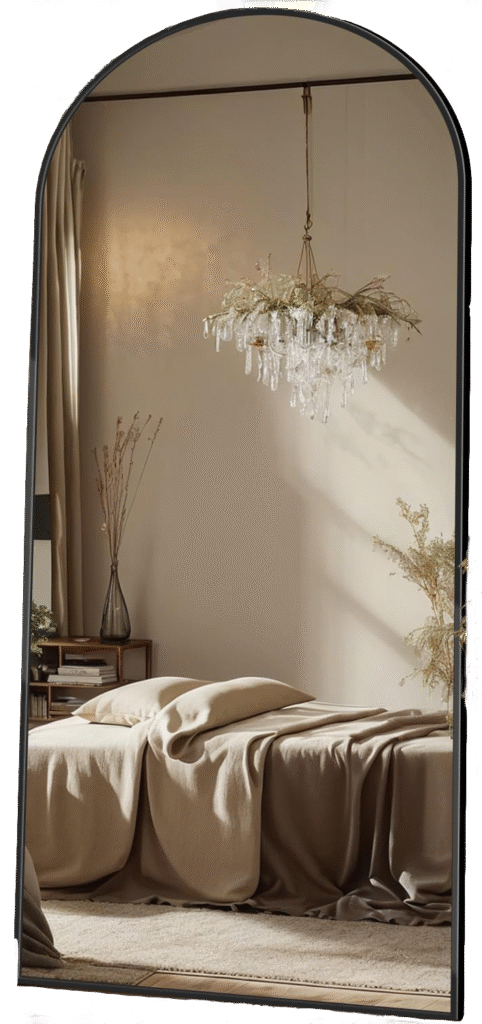 over sized black frame full size mirror