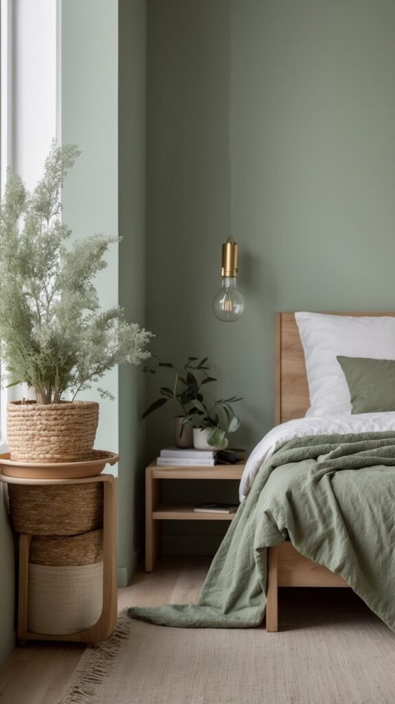 sage green bedroom