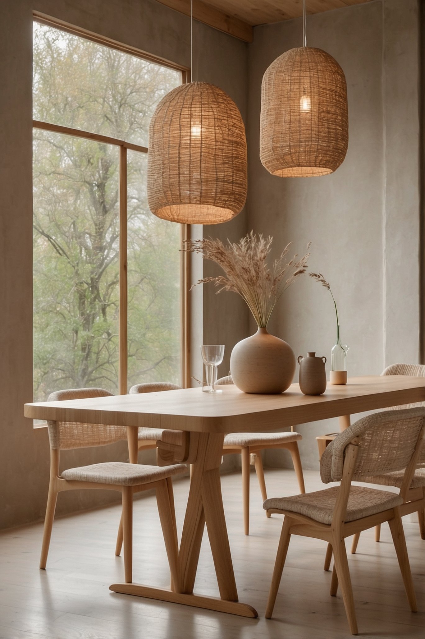 spring japandi dining tablescape