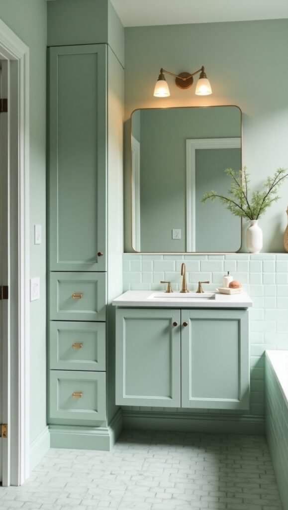 bathroom trend 2025 color drenching bathroom