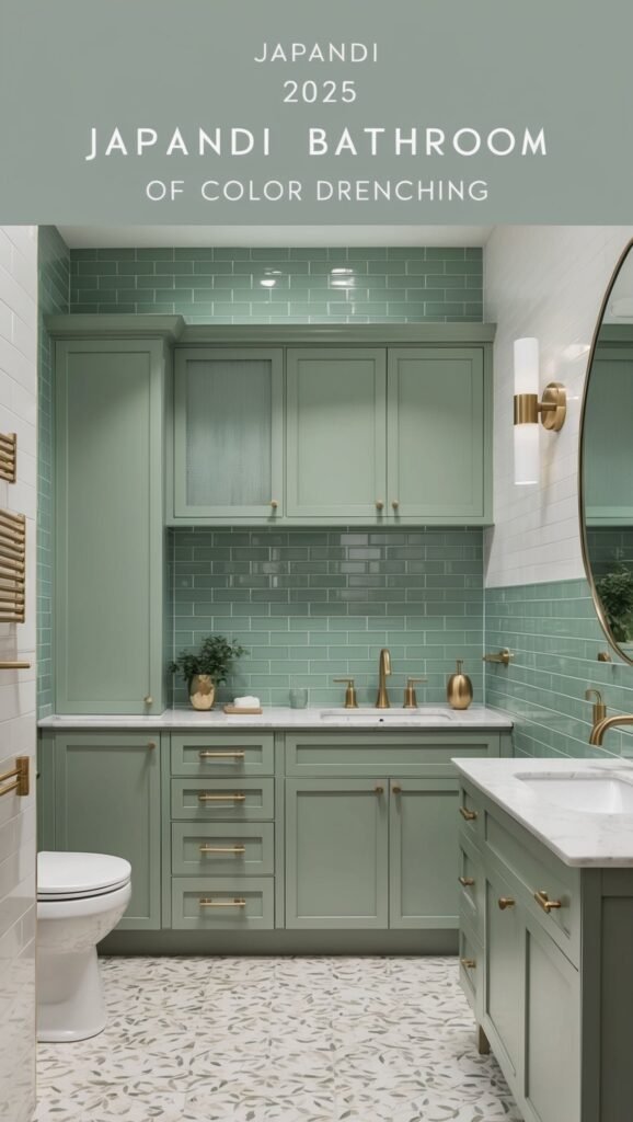 bathroom trend 2025 color drenching bathroom