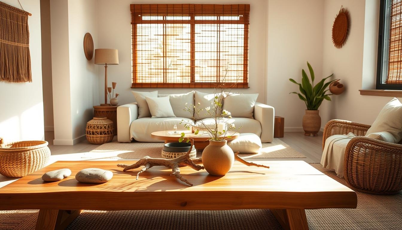 natural materials in Japandi homes