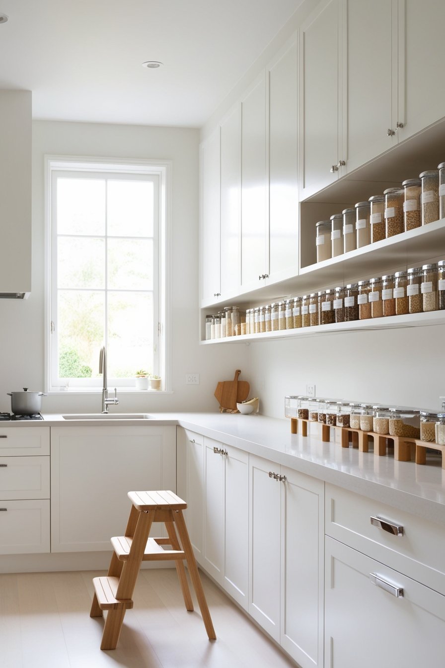 bright, airy kitchen with clean lines and minimalist Japandi-inspired cabinets
