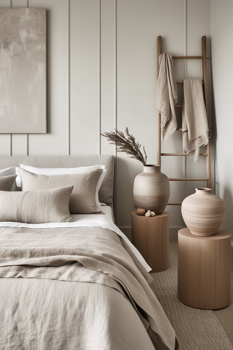 Japandi summer bedroom