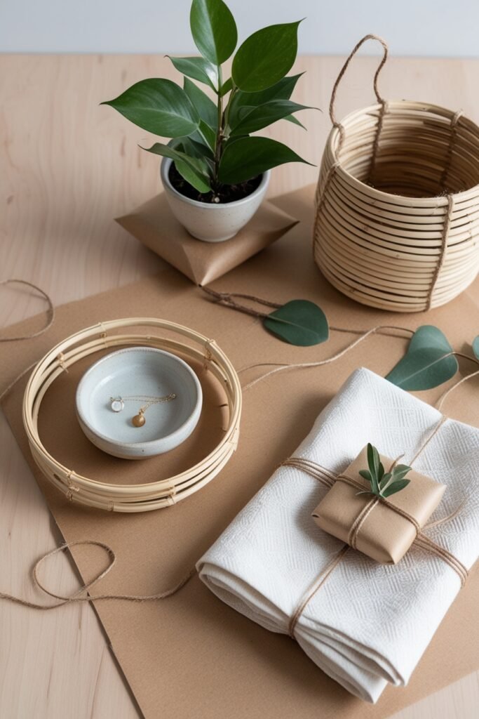 japandi mother's day gift wrapping idea