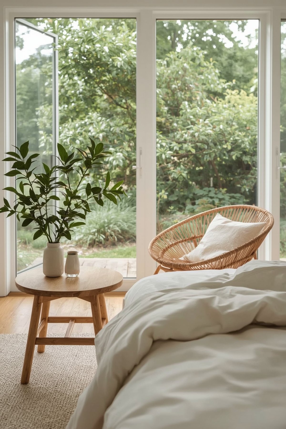 Japandi summer bedroom