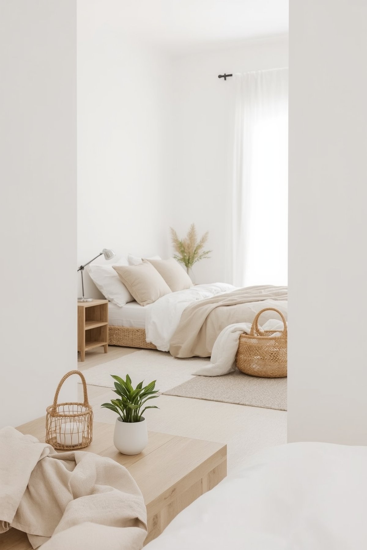 Japandi summer bedroom