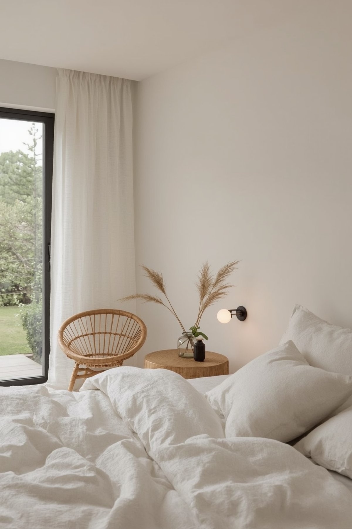 Japandi summer bedroom