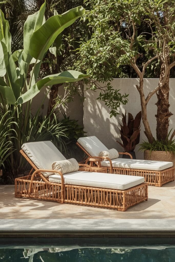 Beautiful Poolside Decor for a Relaxing Japandi Oasis