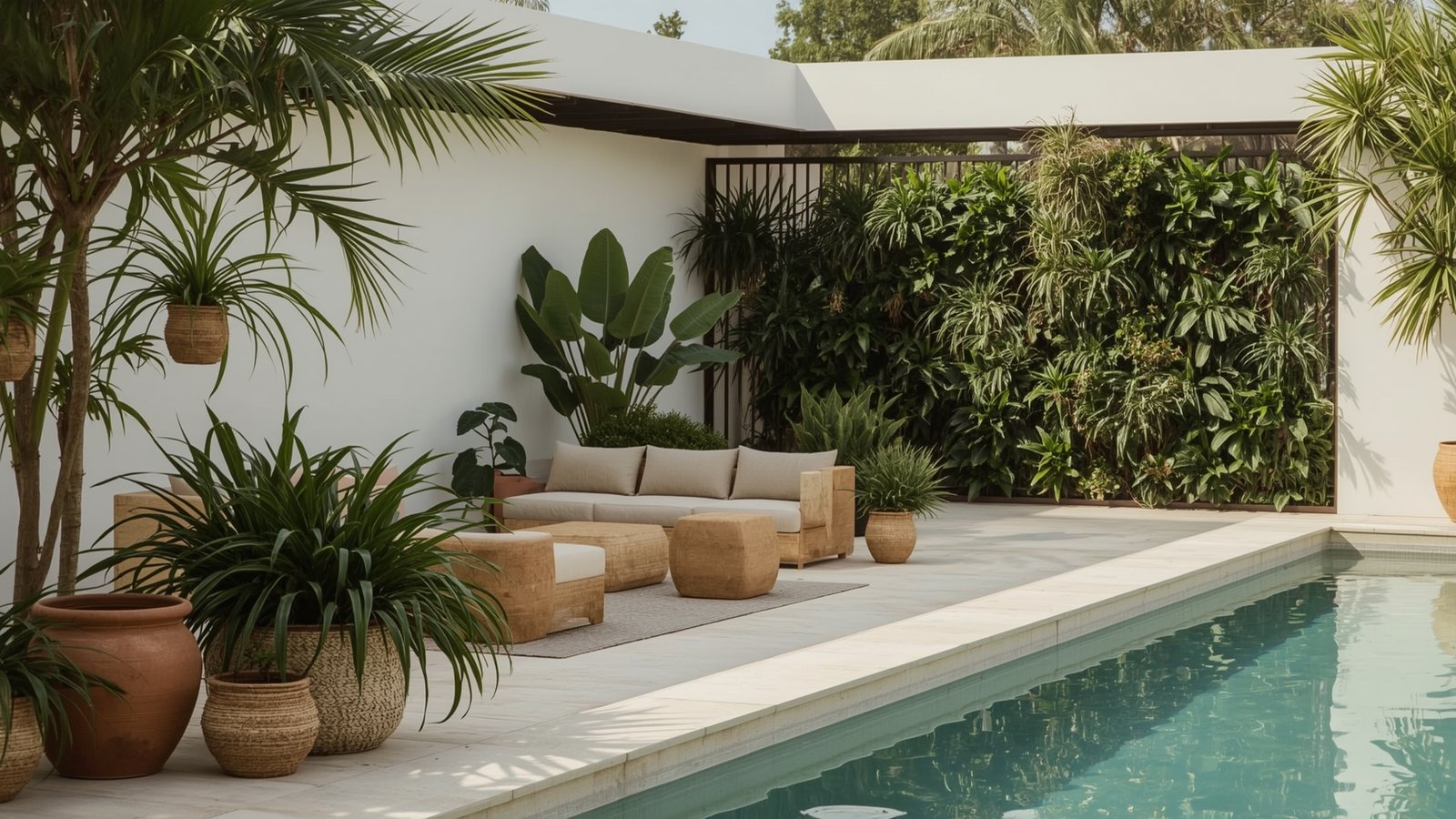 Beautiful Poolside Decor For A Relaxing Japandi Oasis - Dwell