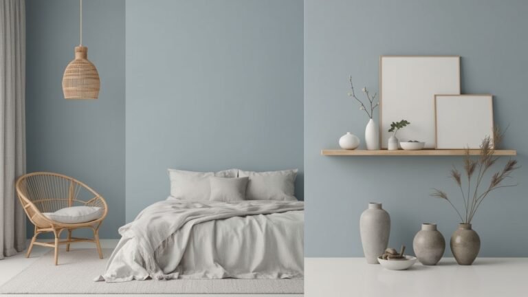 how to style blue bedroom