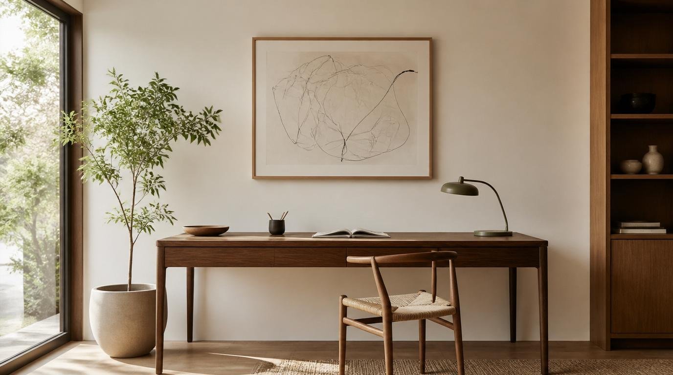 Minimalist home office Minimalist Home Office Ideas: Effortless Ways to Build a Calm, Productive Japandi Workspace by Dwell Studio 24
