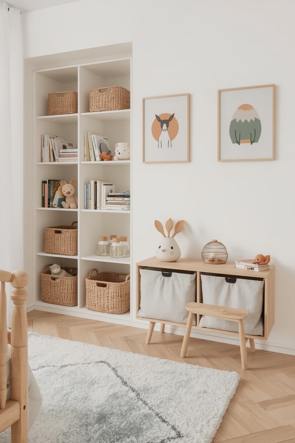 Scandinavian Kids Room Decor: Storage solutions with Style