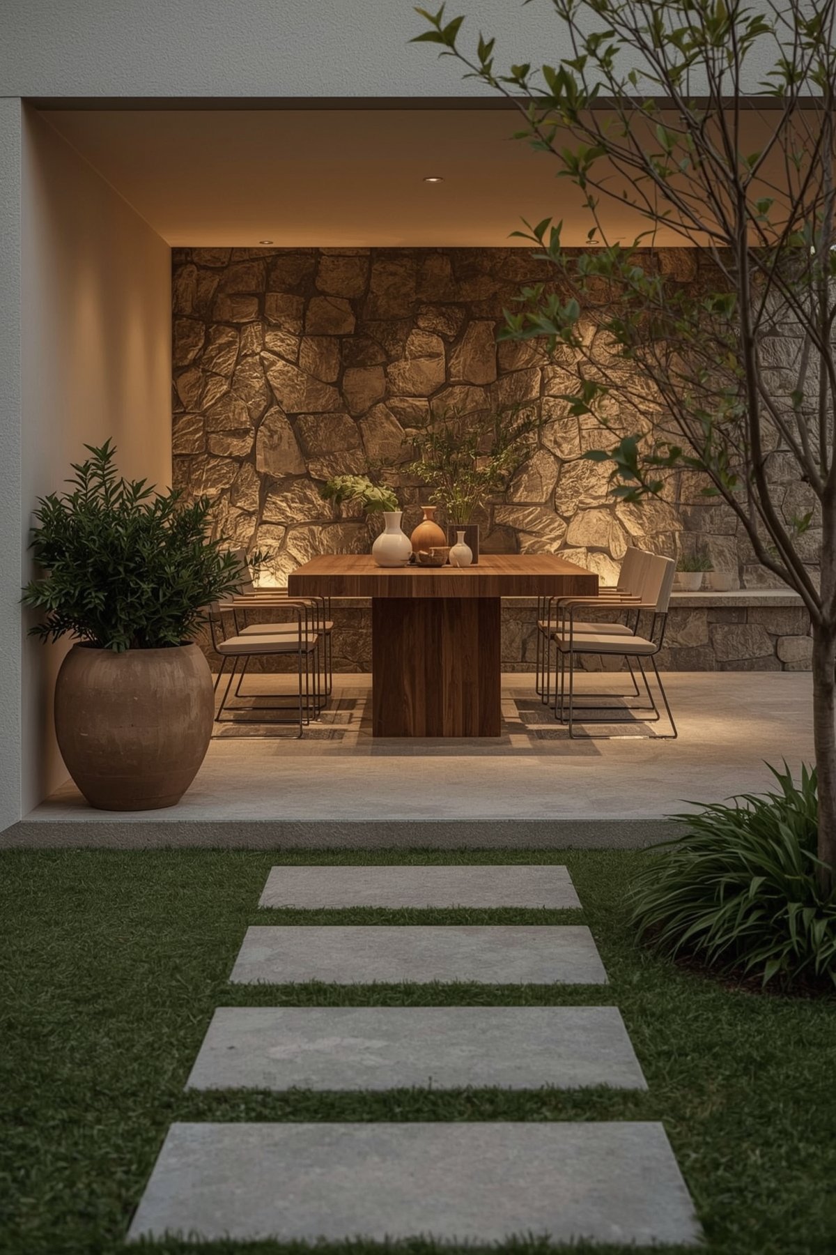 Japandi Al Fresco Dining Area for Summer