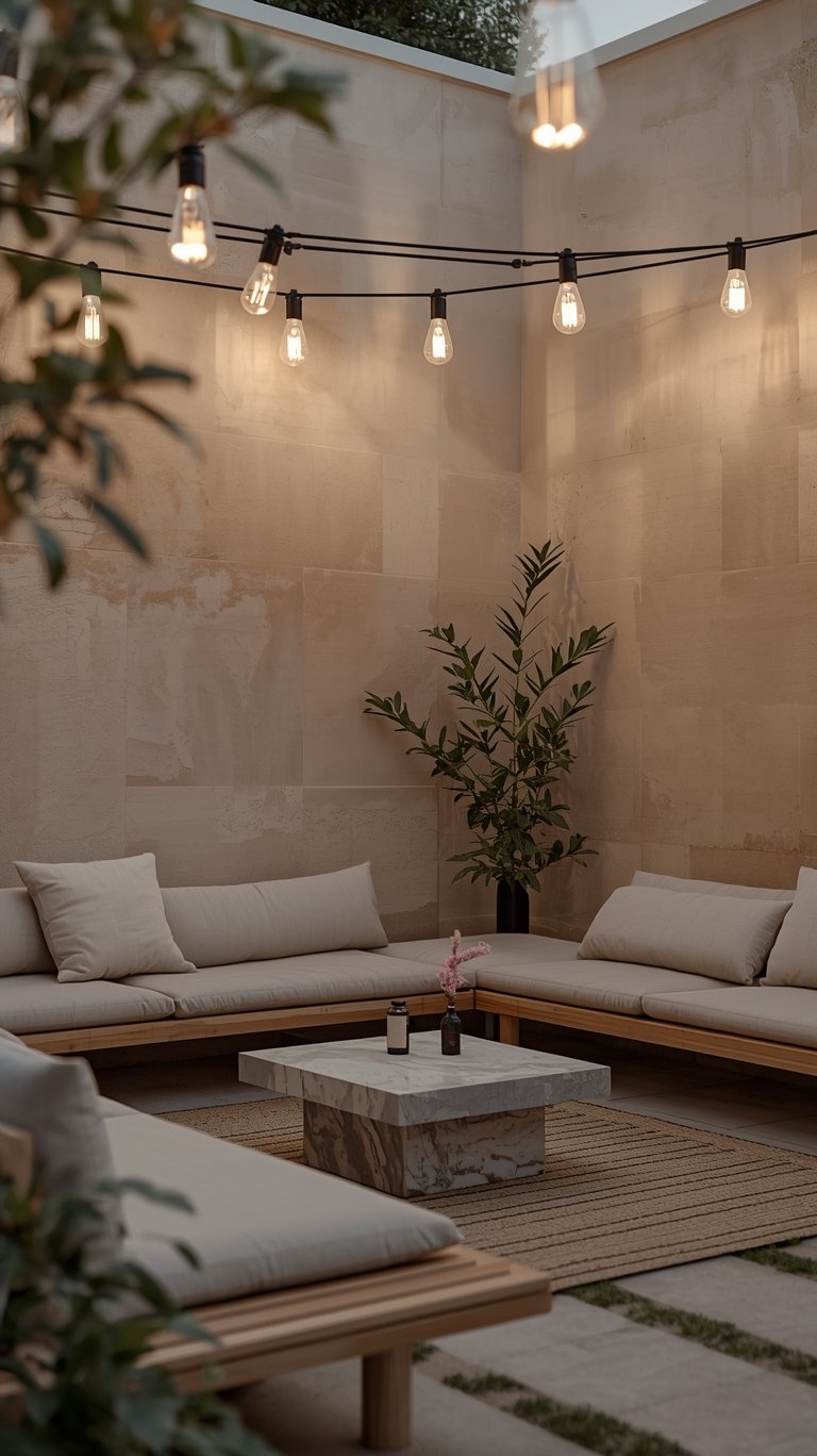 Chic Minimalist Outdoor String Lights Ideas