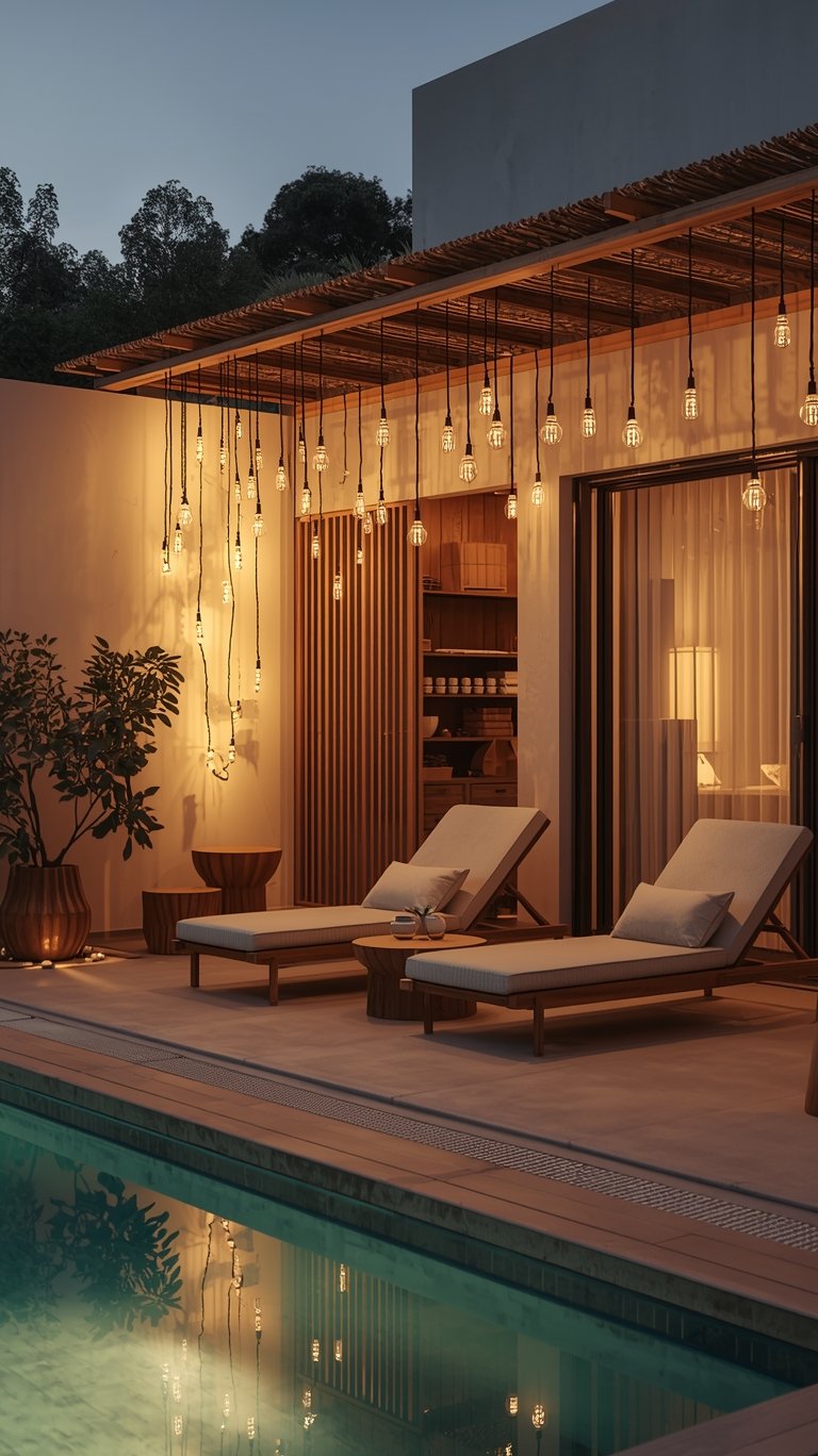 Chic Minimalist Outdoor String Lights Ideas