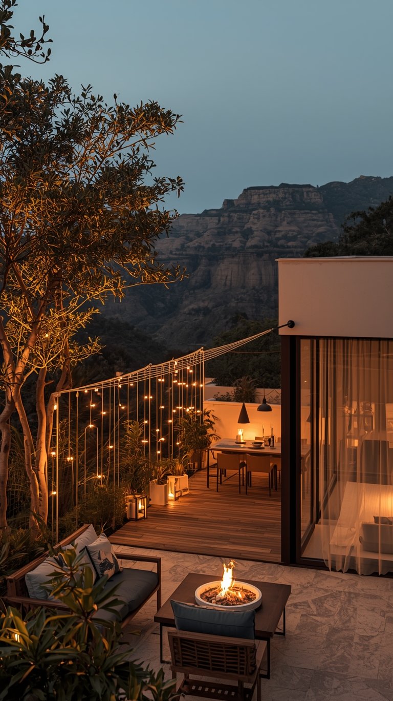 Chic Minimalist Outdoor String Lights Ideas