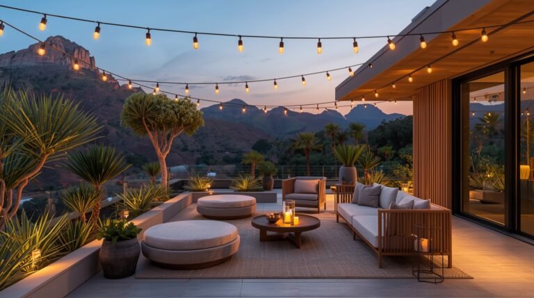 Chic Minimalist Outdoor String Lights Ideas