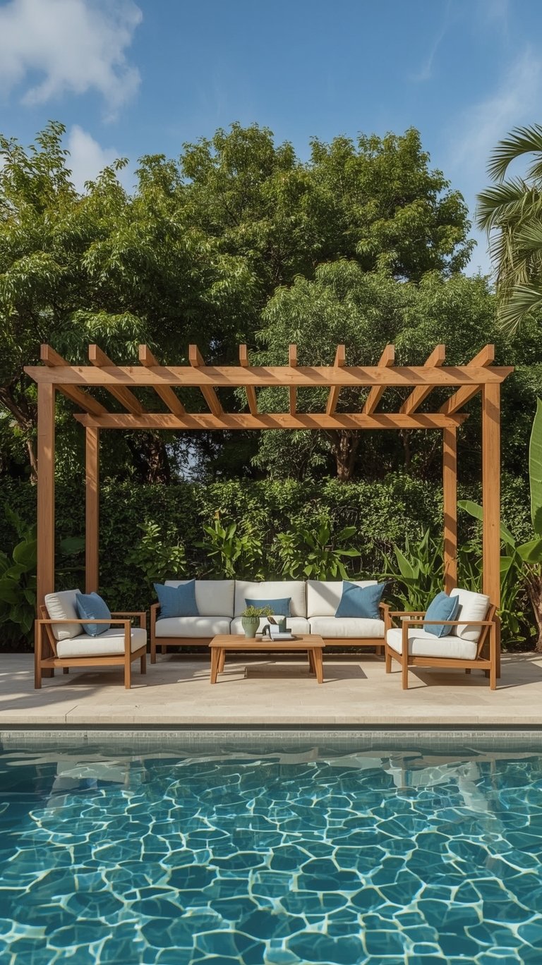 Beautiful Poolside Decor for a Relaxing Japandi Oasis