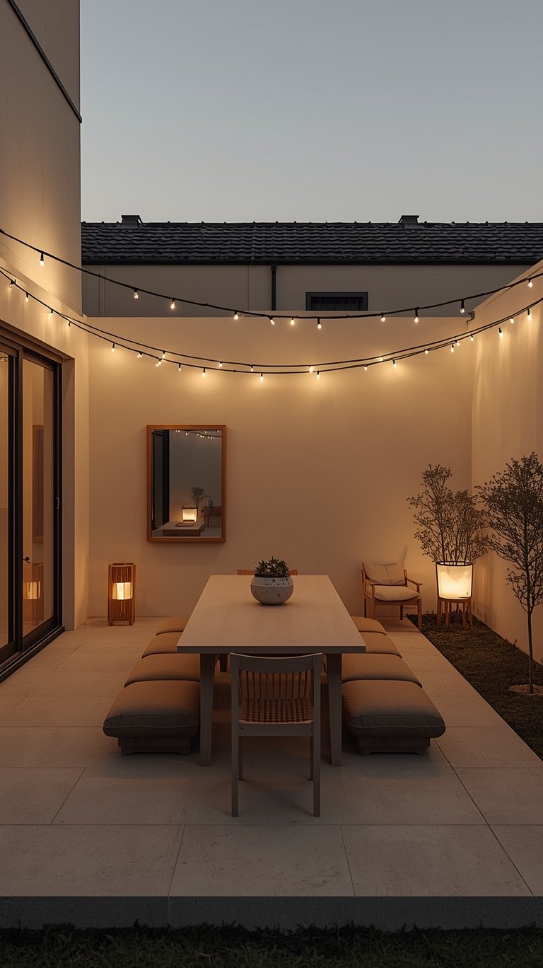 Chic Minimalist Outdoor String Lights Ideas