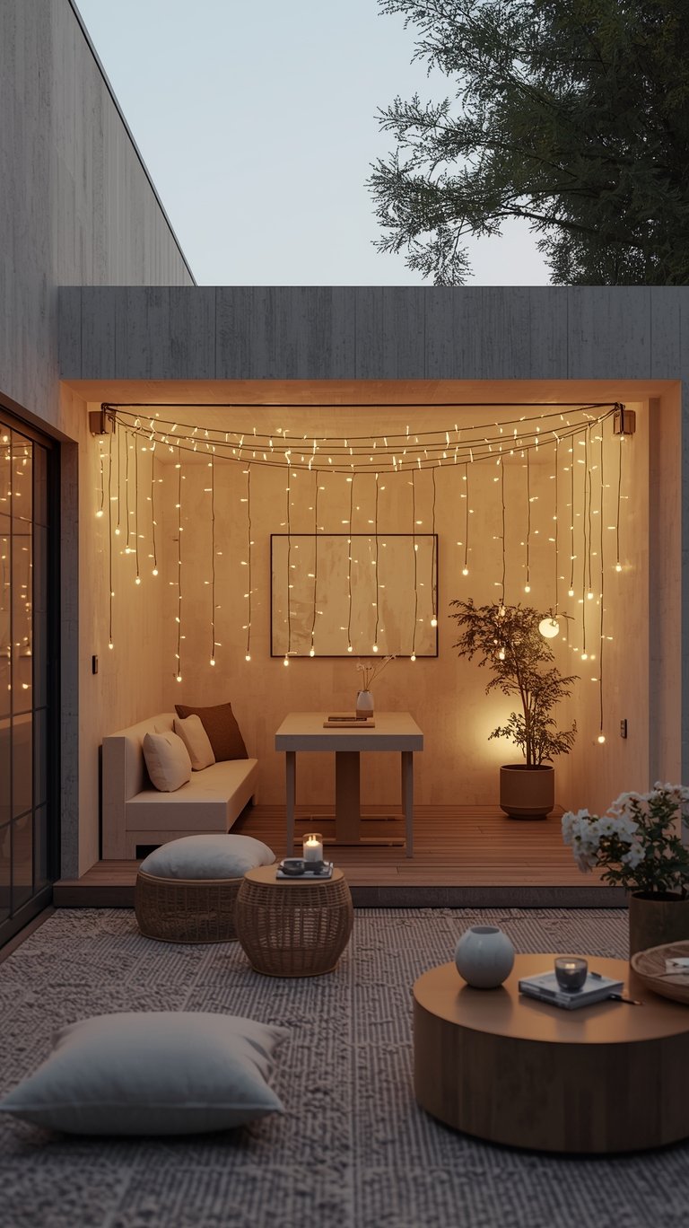 Chic Minimalist Outdoor String Lights Ideas