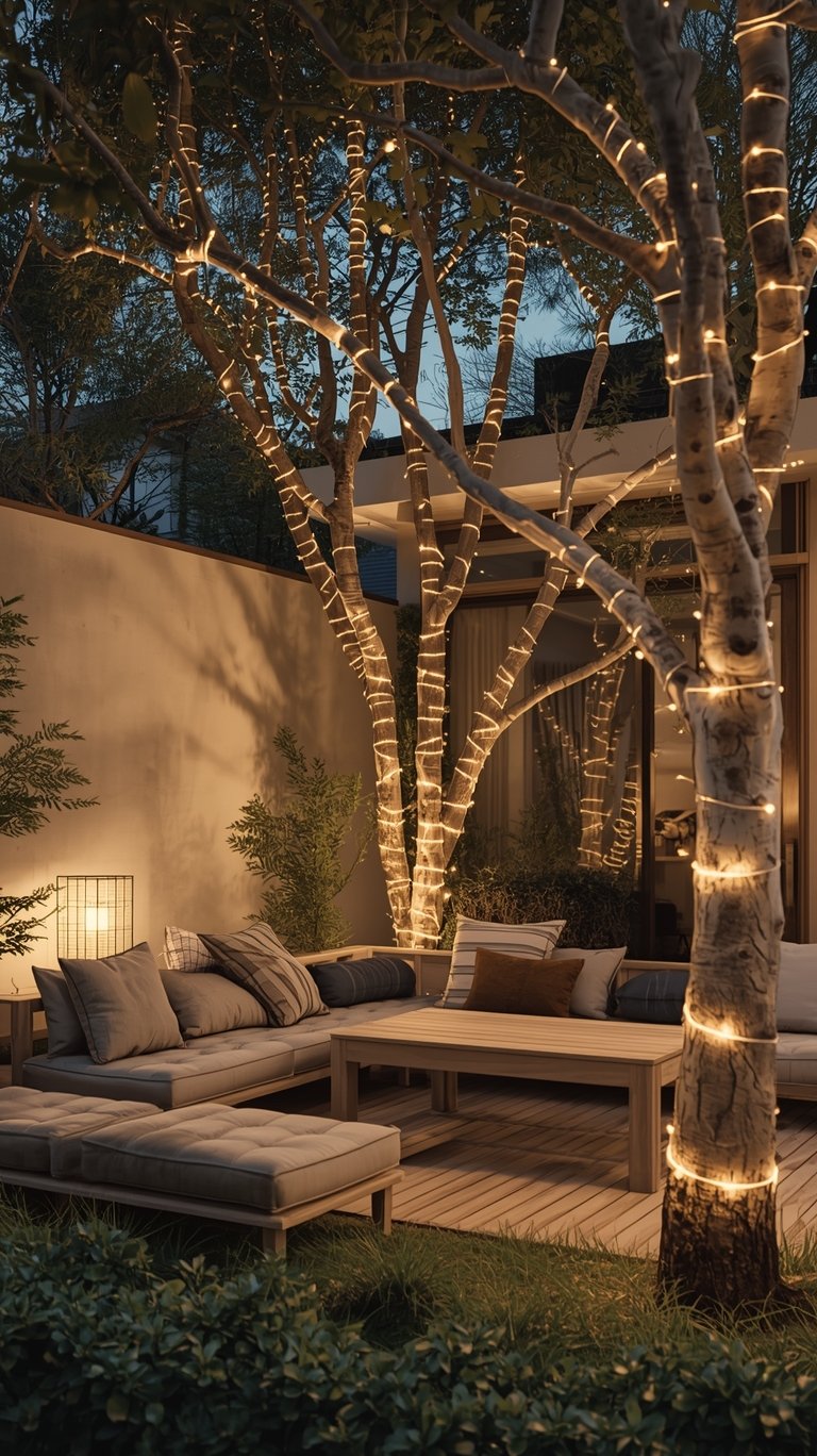 Chic Minimalist Outdoor String Lights Ideas