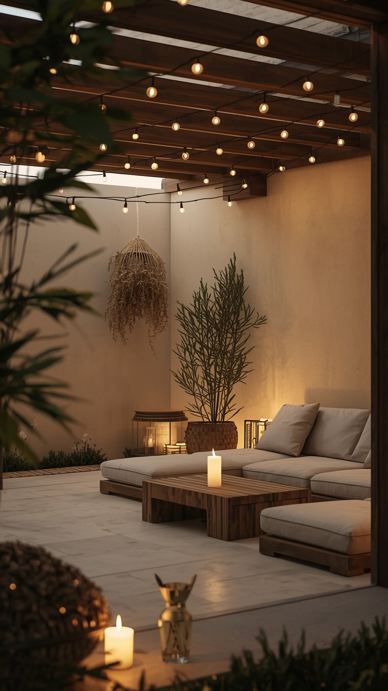 Chic Minimalist Outdoor String Lights Ideas
