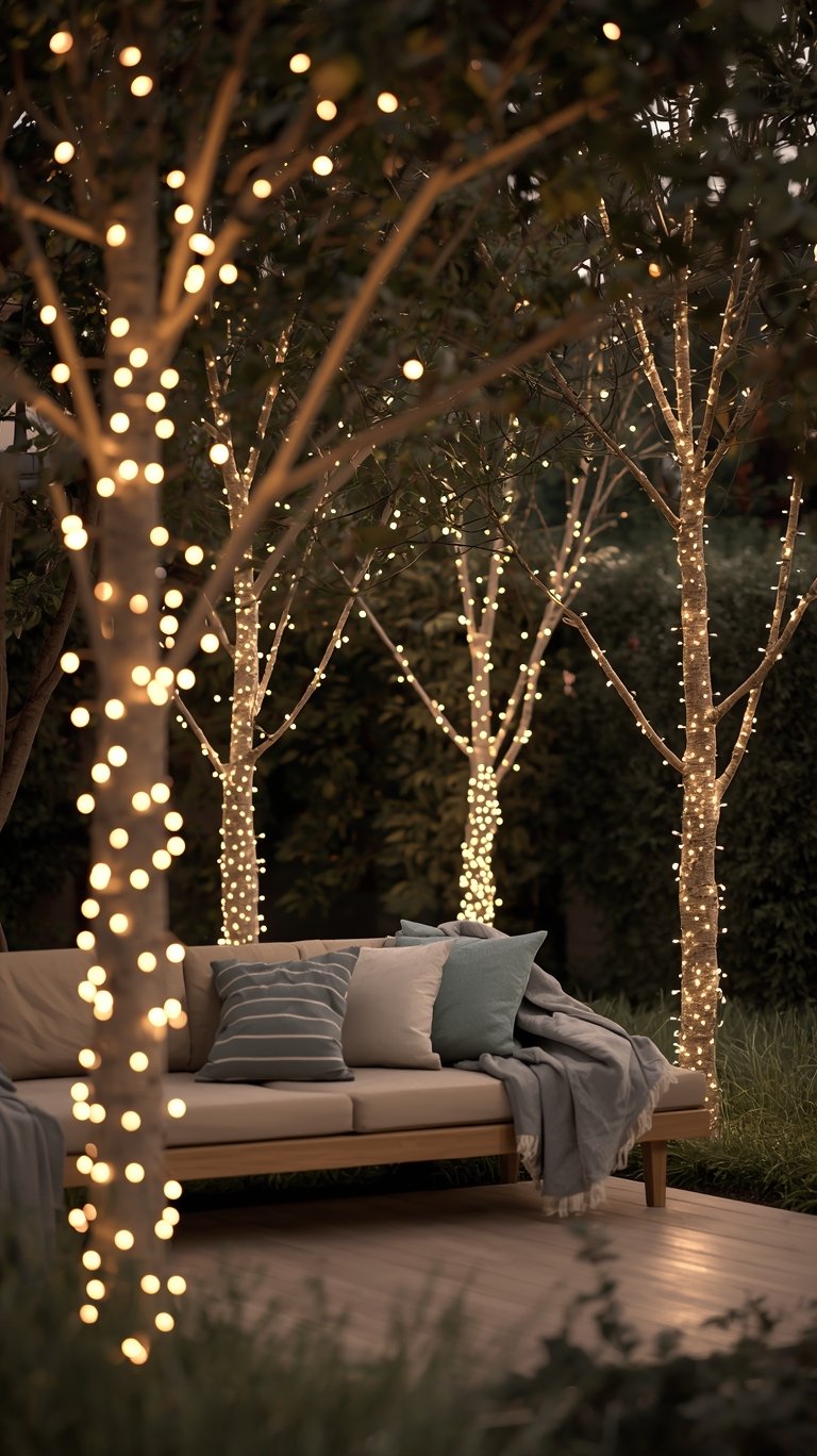 Chic Minimalist Outdoor String Lights Ideas