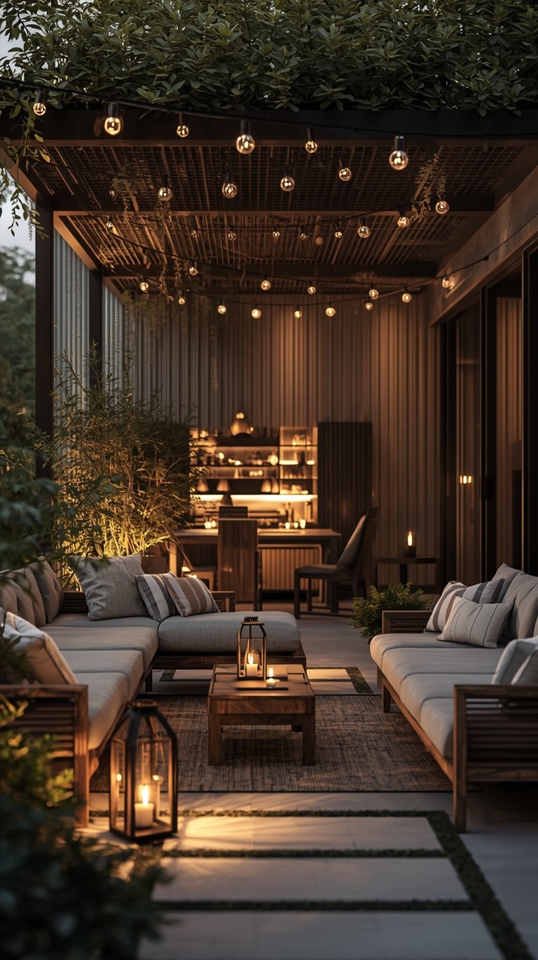 Chic Minimalist Outdoor String Lights Ideas