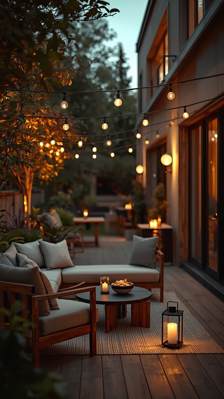 Chic Minimalist Outdoor String Lights Ideas