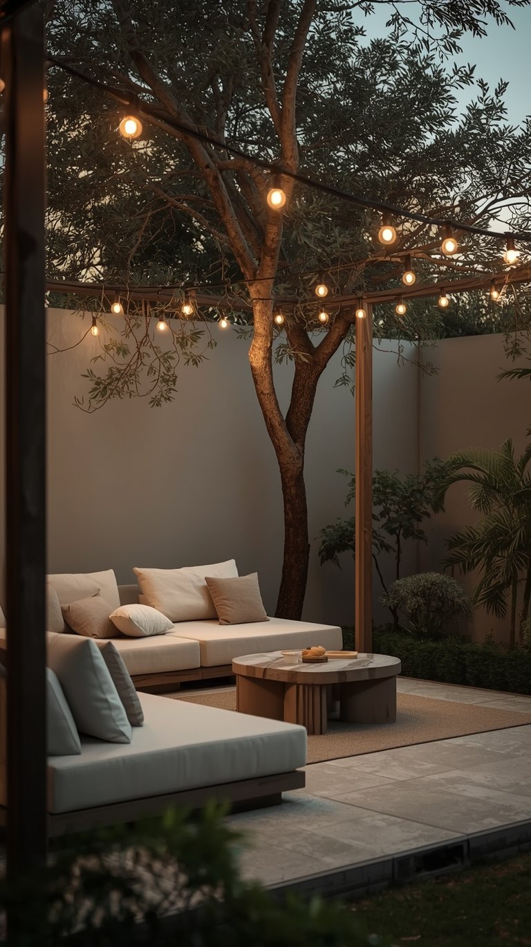 Chic Minimalist Outdoor String Lights Ideas