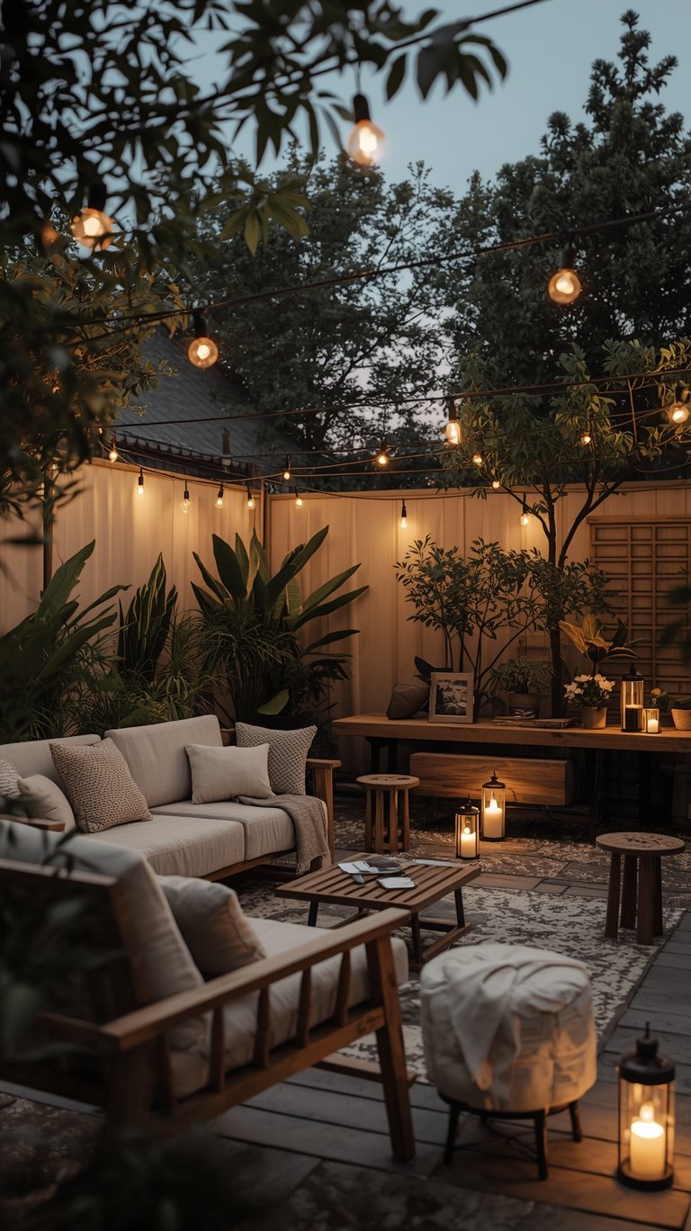 Chic Minimalist Outdoor String Lights Ideas
