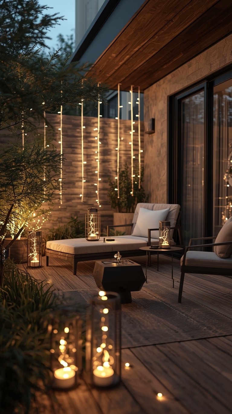 Chic Minimalist Outdoor String Lights Ideas