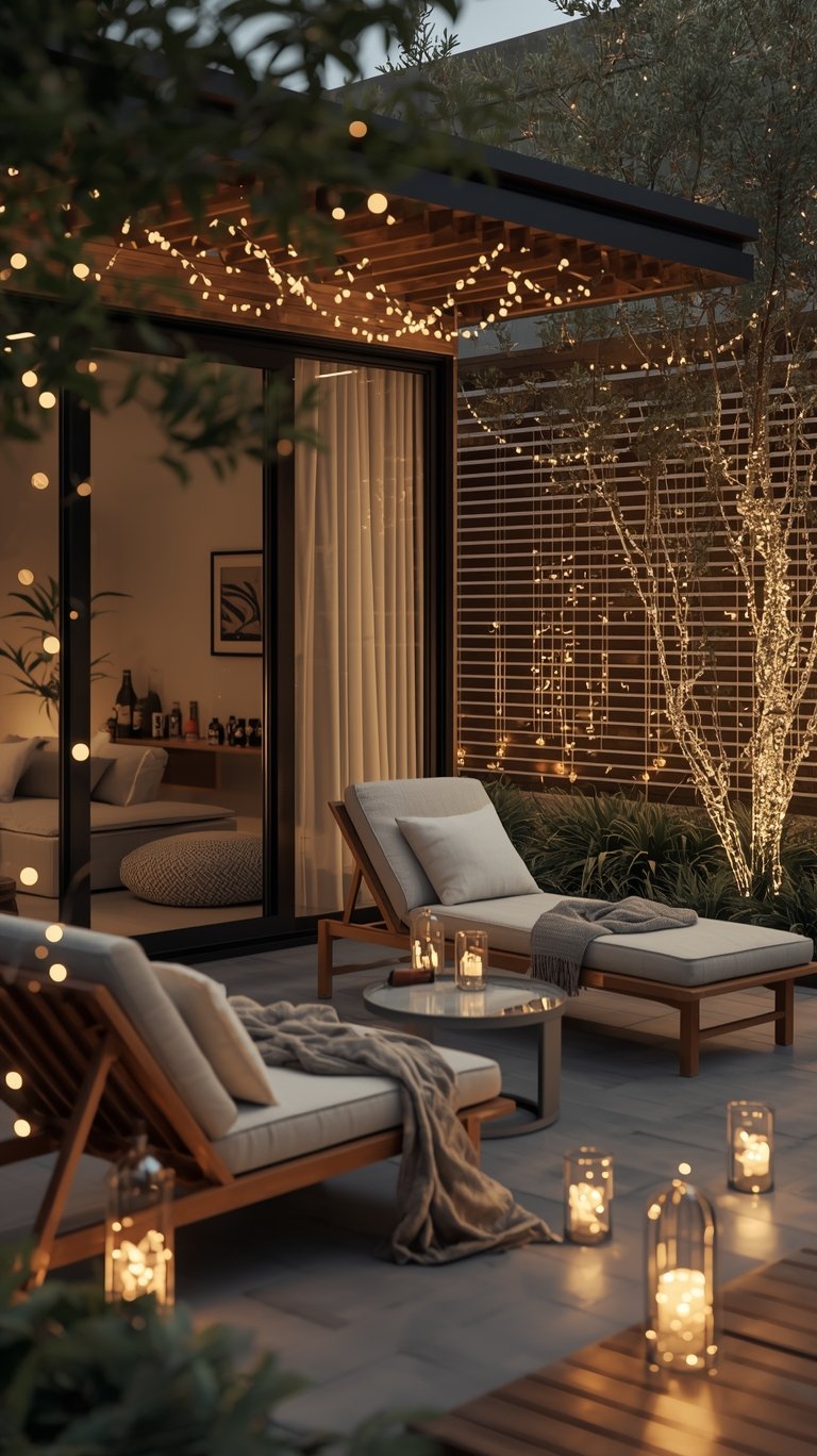 Chic Minimalist Outdoor String Lights Ideas