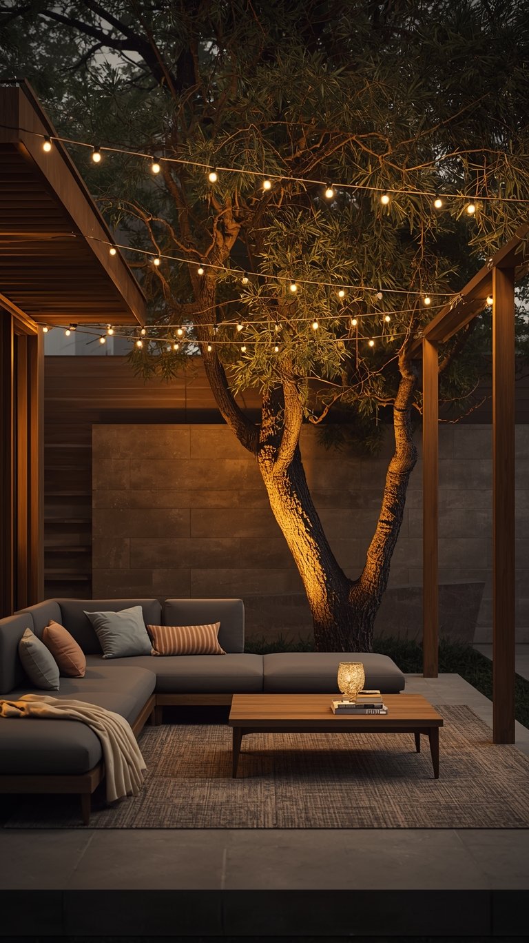 Chic Minimalist Outdoor String Lights Ideas