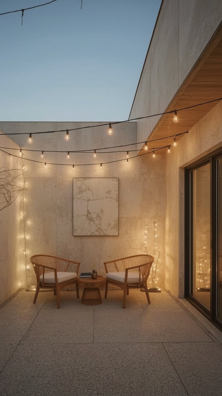 Chic Minimalist Outdoor String Lights Ideas
