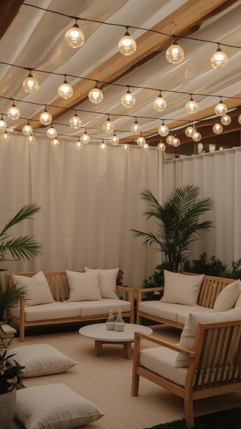 Chic Minimalist Outdoor String Lights Ideas