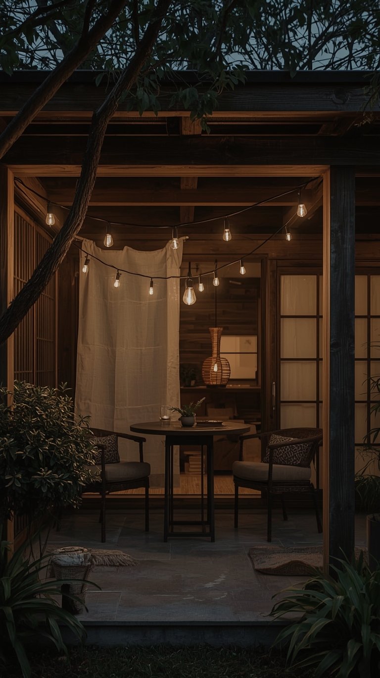 Chic Minimalist Outdoor String Lights Ideas