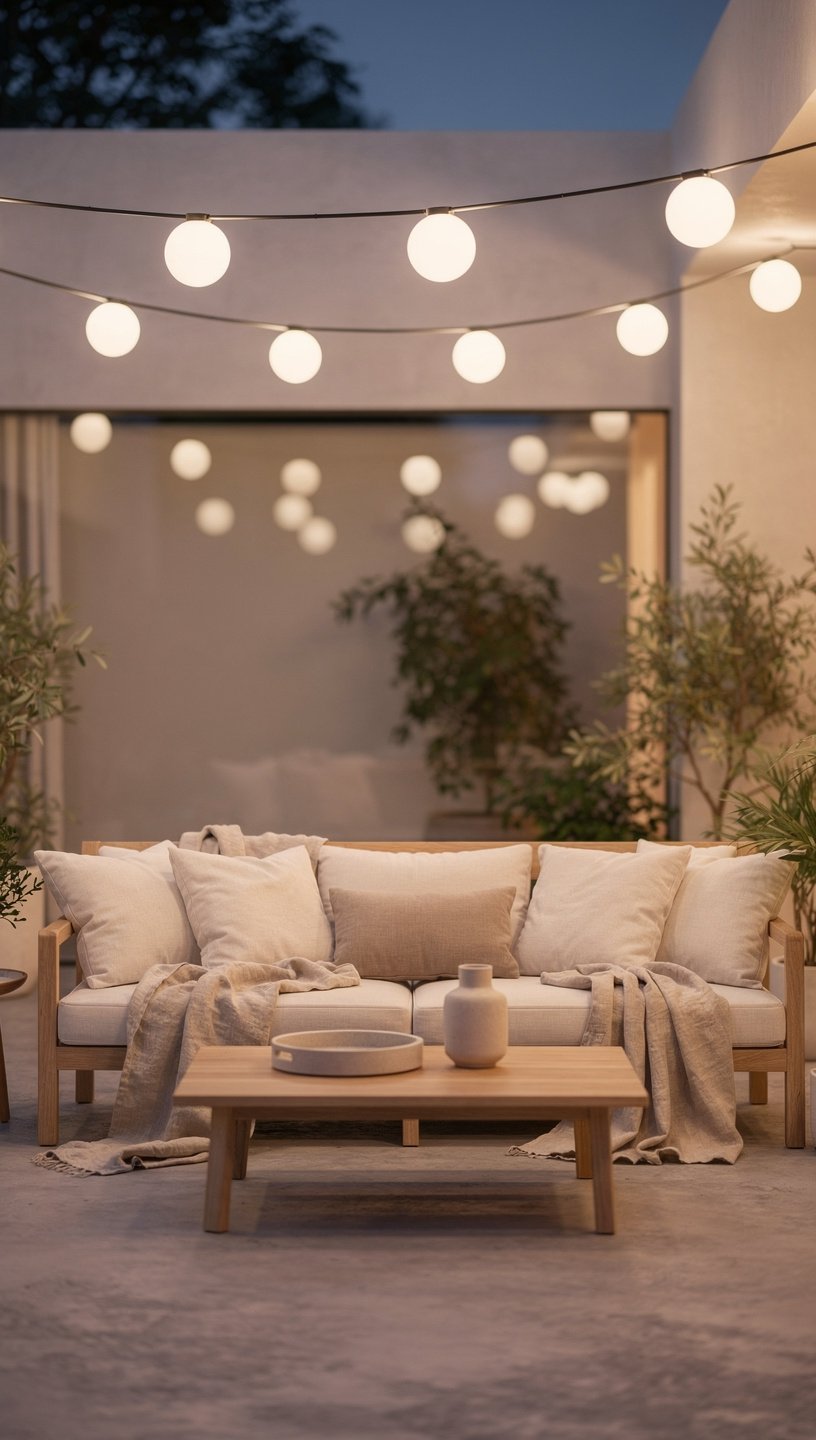 Chic Minimalist Outdoor String Lights Ideas