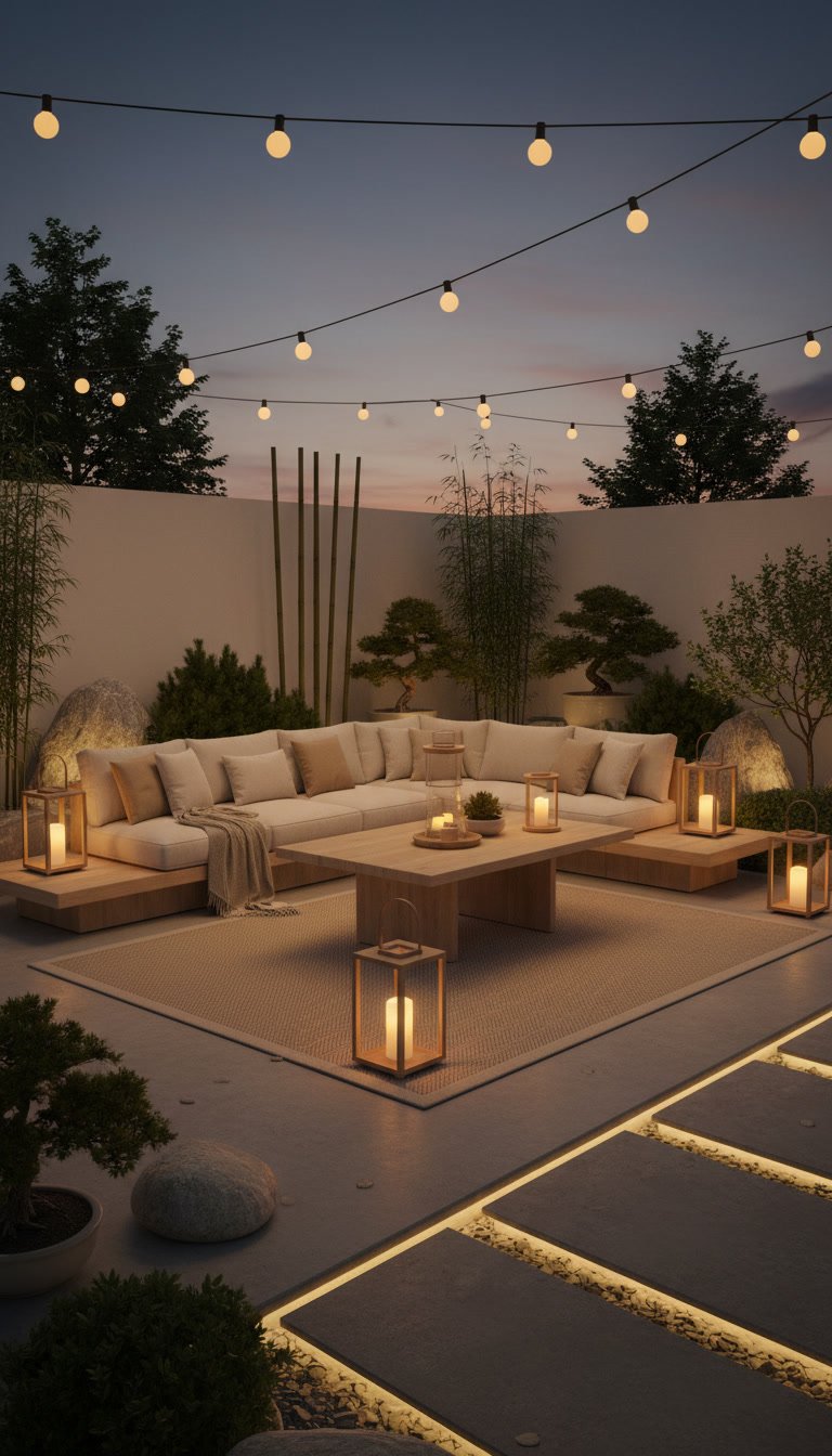 Chic Minimalist Outdoor String Lights Ideas