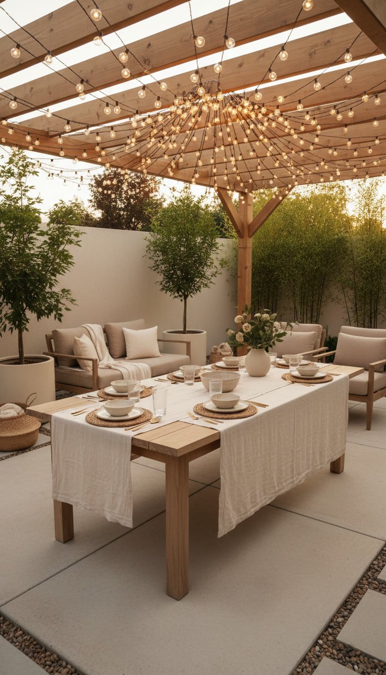 Chic Minimalist Outdoor String Lights Ideas