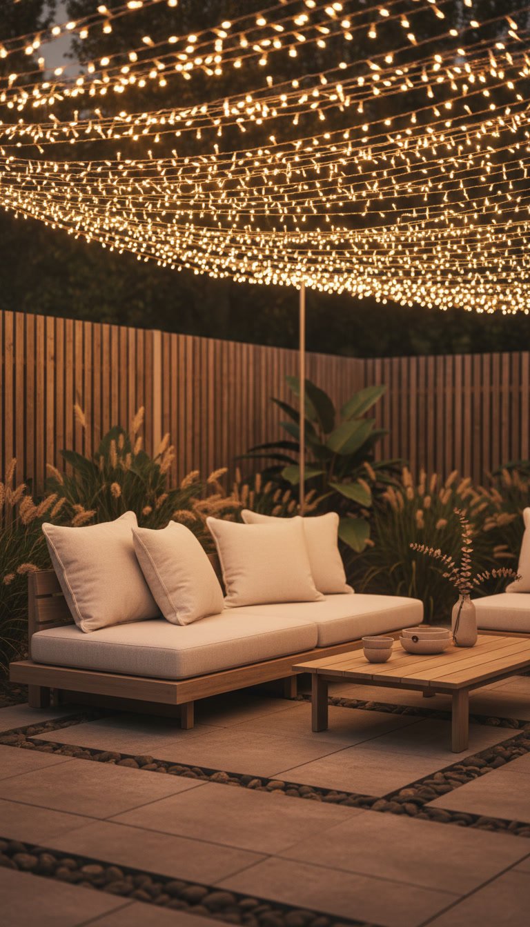Chic Minimalist Outdoor String Lights Ideas