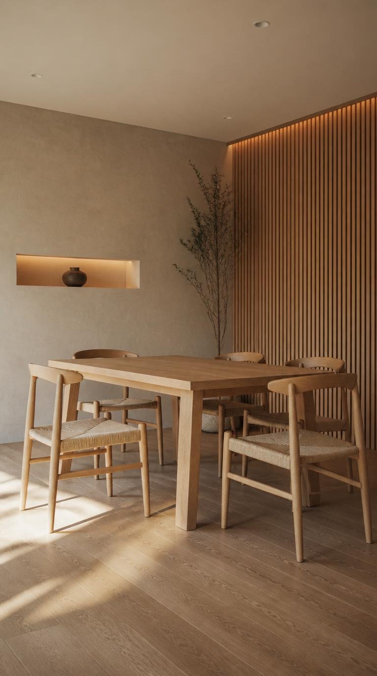 How to Design a Beautiful Japandi Dining Room That Feels Warm, Minimal, and Timeless. By Dwell Studio 24