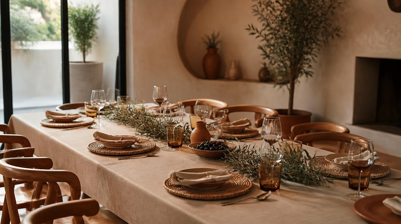Friendsgiving Ideas: Effortless Modern Table Setup for a Crowd By Dwell Studio 24