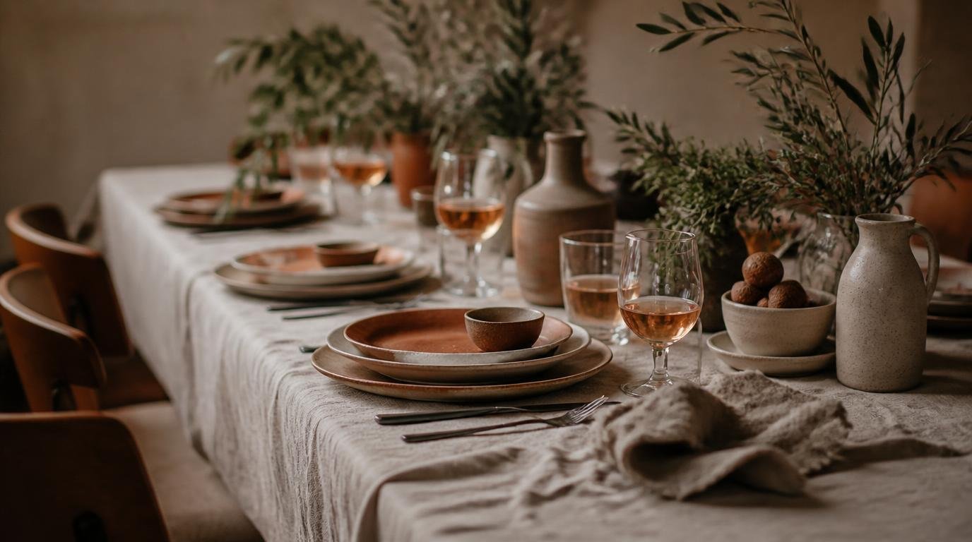 Friendsgiving Ideas: Effortless Modern Table Setup for a Crowd By Dwell Studio 24